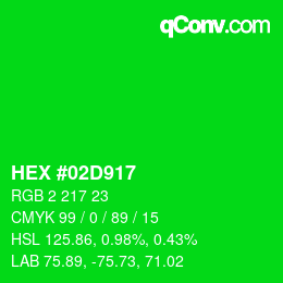 Color code: HEX #02D917 | qconv.com