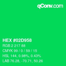 Color code: HEX #02D958 | qconv.com