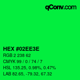 Código de color: HEX #02EE3E | qconv.com
