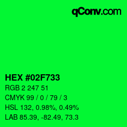 Color code: HEX #02F733 | qconv.com