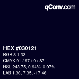 カラーコード: HEX #030121 | qconv.com