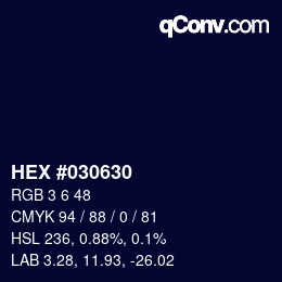 颜色代码: HEX #030630 | qconv.com