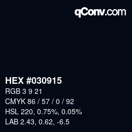 Color code: HEX #030915 | qconv.com