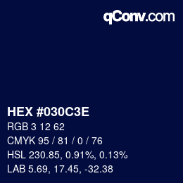 Color code: HEX #030C3E | qconv.com