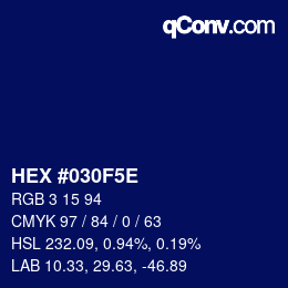 Color code: HEX #030F5E | qconv.com