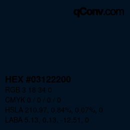 Color code: HEX #03122200 | qconv.com