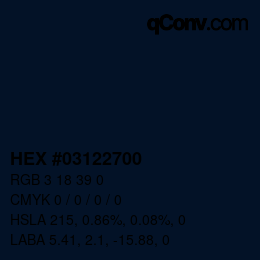 Color code: HEX #03122700 | qconv.com