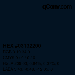 Color code: HEX #03132200 | qconv.com