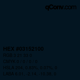 Code couleur: HEX #03152100 | qconv.com