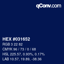 Color code: HEX #031652 | qconv.com