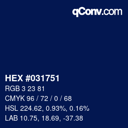 Color code: HEX #031751 | qconv.com
