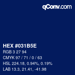 Color code: HEX #031B5E | qconv.com