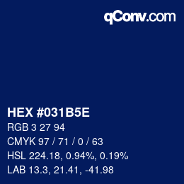 Código de color: HEX #031B5E | qconv.com