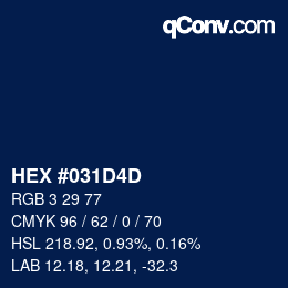 Color code: HEX #031D4D | qconv.com