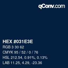 Color code: HEX #031E3E | qconv.com