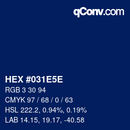 Farbcode: HEX #031E5E | qconv.com