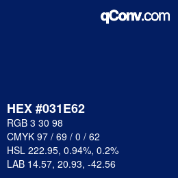 Color code: HEX #031E62 | qconv.com