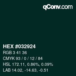 Color code: HEX #032924 | qconv.com
