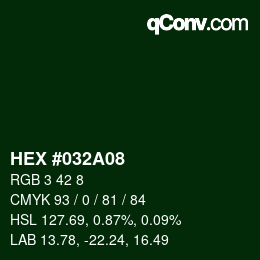 Color code: HEX #032A08 | qconv.com