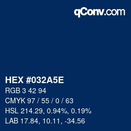 Color code: HEX #032A5E | qconv.com