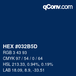 Color code: HEX #032B5D | qconv.com