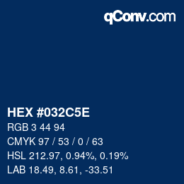 Color code: HEX #032C5E | qconv.com