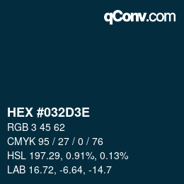 Color code: HEX #032D3E | qconv.com