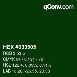 Color code: HEX #033505 | qconv.com