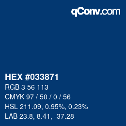 Color code: HEX #033871 | qconv.com