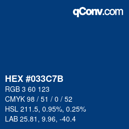 Color code: HEX #033C7B | qconv.com