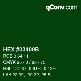 Color code: HEX #03400B | qconv.com
