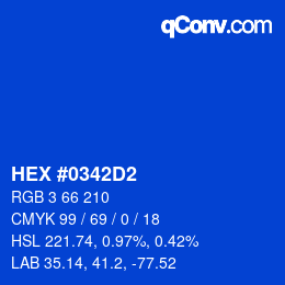 Color code: HEX #0342D2 | qconv.com