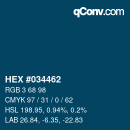 Color code: HEX #034462 | qconv.com