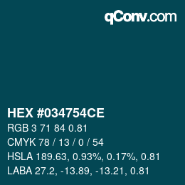 Color code: HEX #034754CE | qconv.com