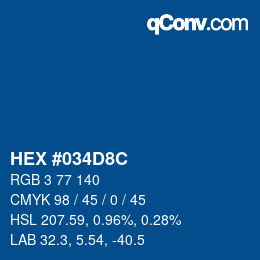 Color code: HEX #034D8C | qconv.com
