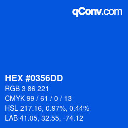 Código de color: HEX #0356DD | qconv.com
