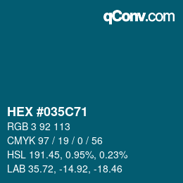 Color code: HEX #035C71 | qconv.com
