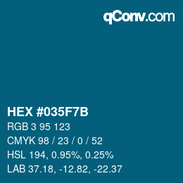 Color code: HEX #035F7B | qconv.com