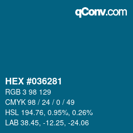 Color code: HEX #036281 | qconv.com