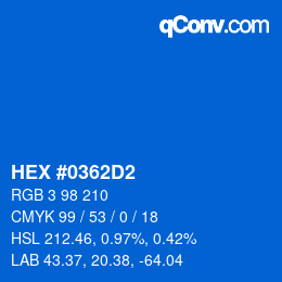 Color code: HEX #0362D2 | qconv.com