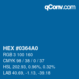 Color code: HEX #0364A0 | qconv.com