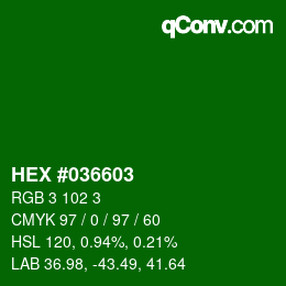 Color code: HEX #036603 | qconv.com