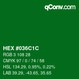 Color code: HEX #036C1C | qconv.com