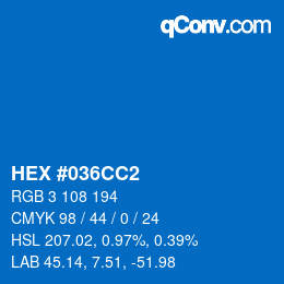 Color code: HEX #036CC2 | qconv.com