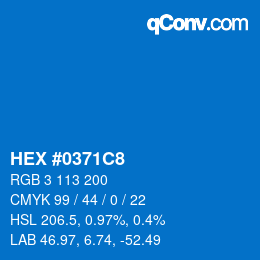 Color code: HEX #0371C8 | qconv.com