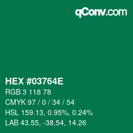 Color code: HEX #03764E | qconv.com