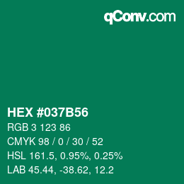 Color code: HEX #037B56 | qconv.com