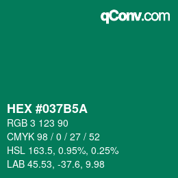 Color code: HEX #037B5A | qconv.com