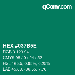 Código de color: HEX #037B5E | qconv.com