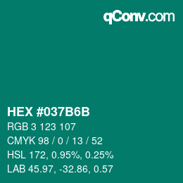 Color code: HEX #037B6B | qconv.com